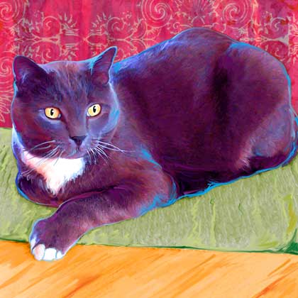 painterly cat portrait