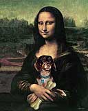 dachshund and Mona lisa