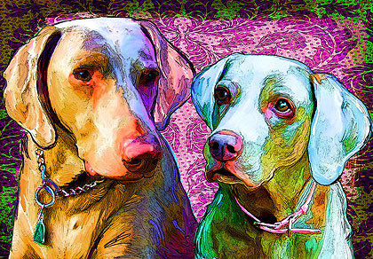 weimaraner painting