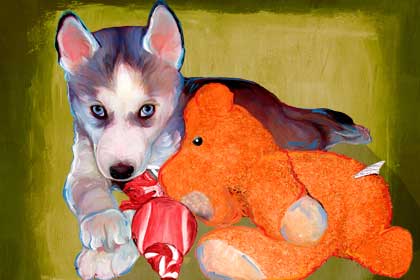 husky dog art