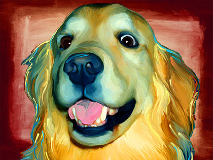 golden retriever painting