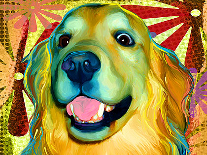 golden retriever art
