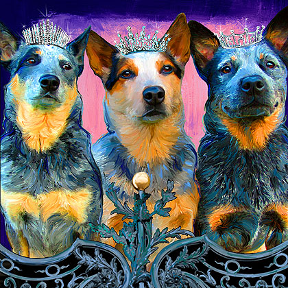 cow dog painting