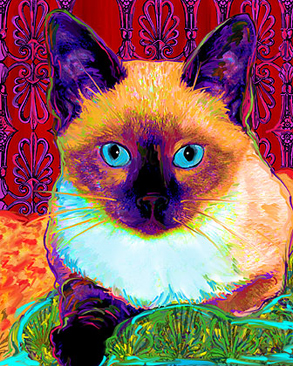 siamese cat painting