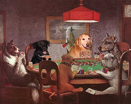 poker playing dogs