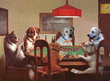 poker playing dogs