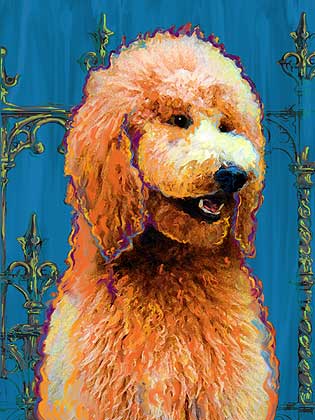 standard apricot poodle art
