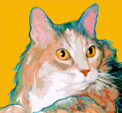 feline portrait art